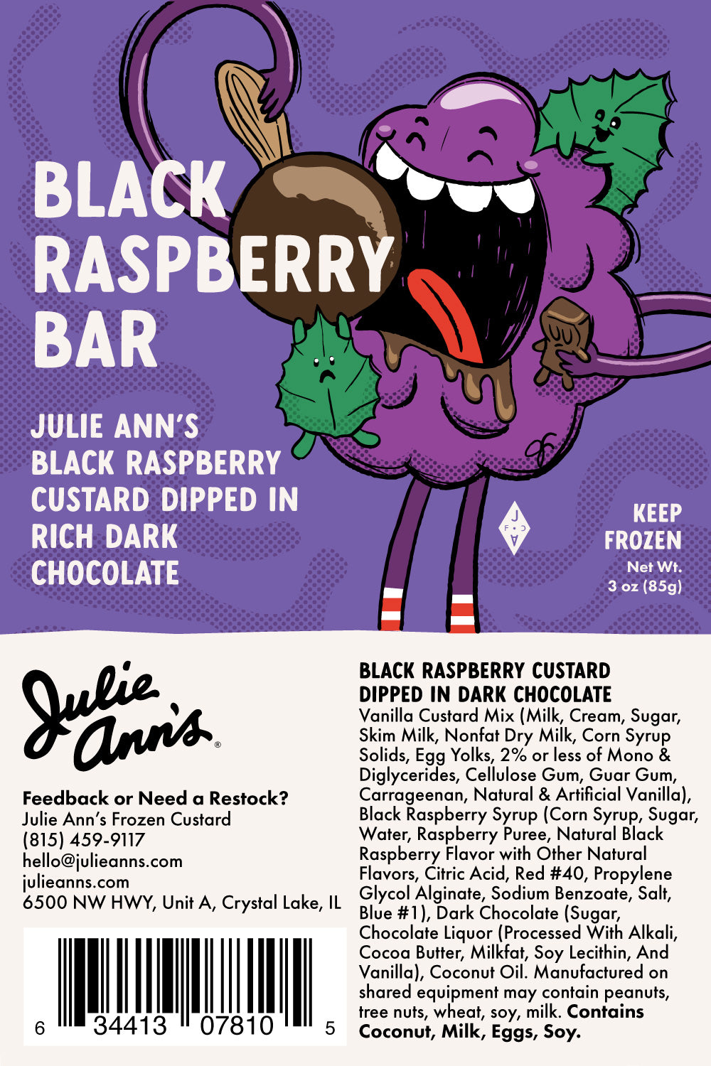 Bulk Black Raspberry Julie Bars