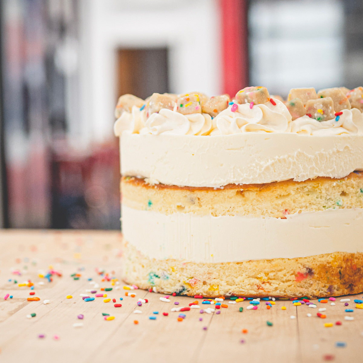 Confetti Cookie Dough Cake