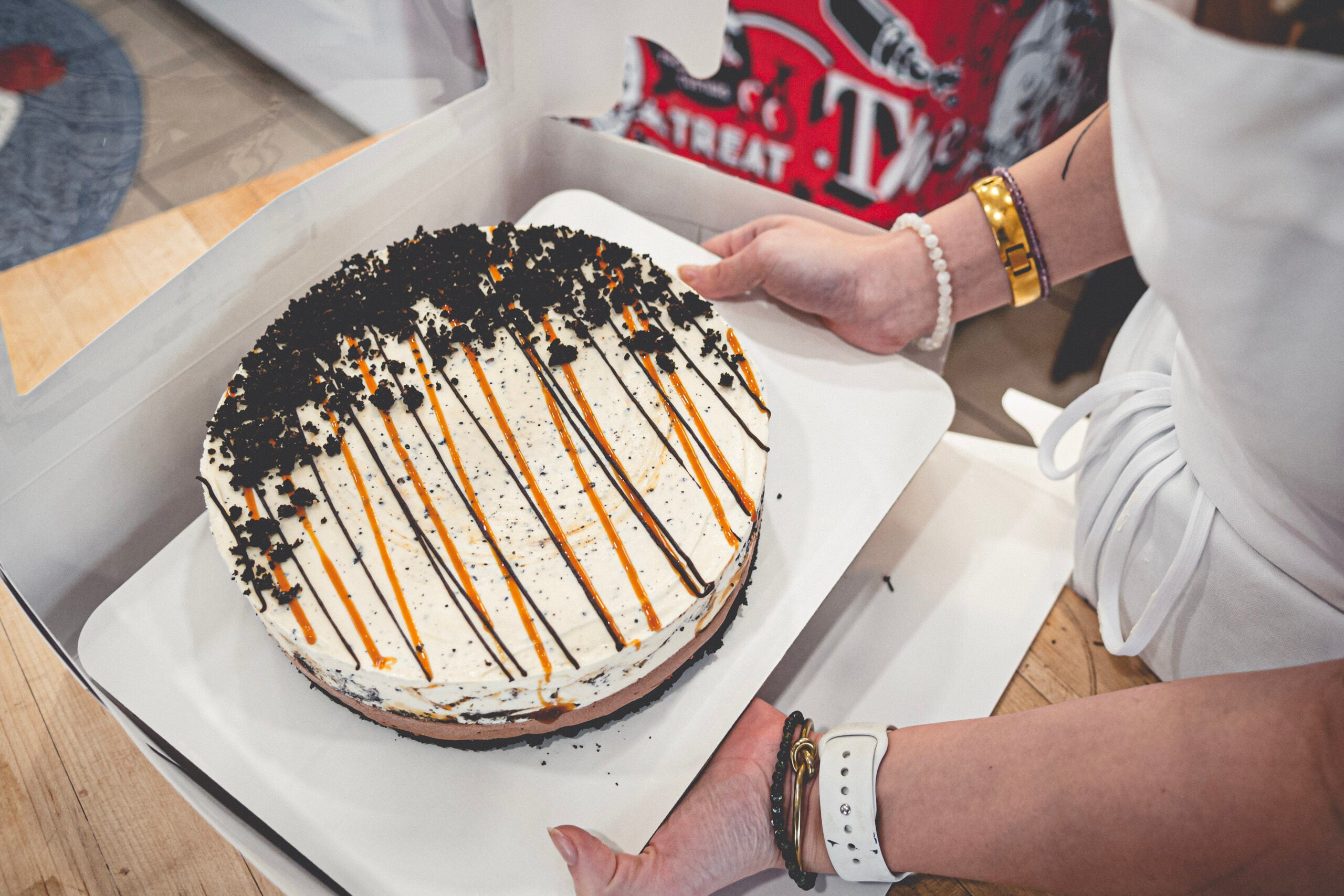 Salted Caramel Cocoa Crumble Cake
